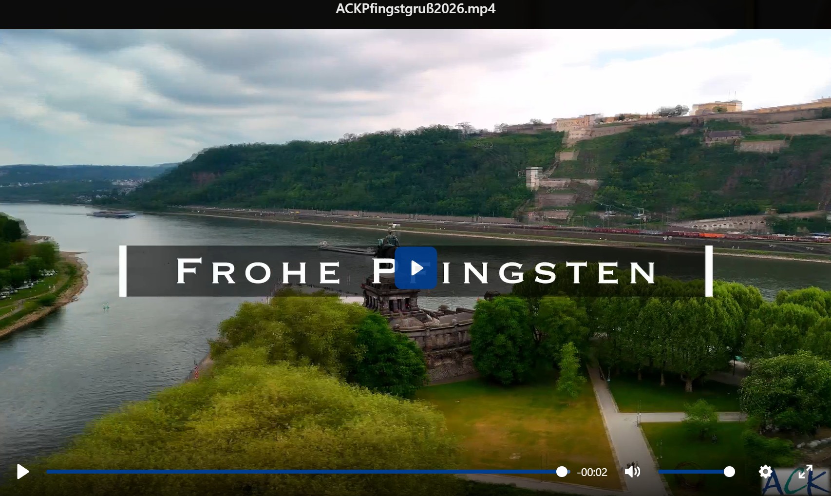 Screenshot aus dem Video mit den Pfingstgrüßen der einzelnen Koblenzer Gemeinden