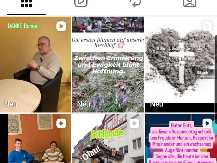 Ein Screenshot vom Handy mit geöffnetem Probil der Pfarrei Koblenz St. Aposteln
